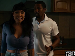 Big boobs curvy MILF performs exorcism by fucking her BBC husband