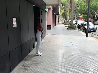 I Love to Walking Covered in Cum! Please Cum on My Face! - Public Cumwalk on Street