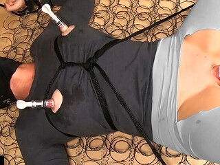 Tied Up Woman Begs Please Spank Me All Over Before You Make Me Cum - Pussy and Tits Punishment