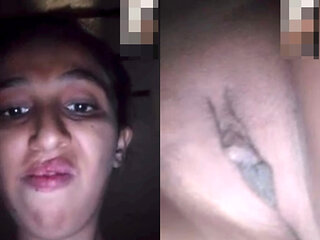 Pakistani hijab girl fingering Cream pie tight pussy