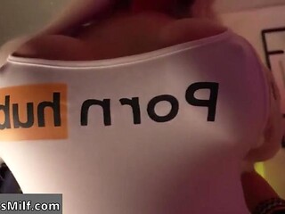 Busty MILF Amanda Breden takes Santa's big load