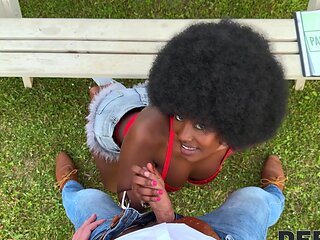 Ebony babe Lexi Luv gets her juicy ass pounded in a steamy pov session.