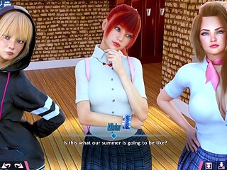 Steamy visual novel pc game with 3D anime action and double homework fun