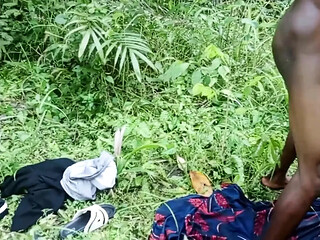 Hot couple gets naughty in the African forest