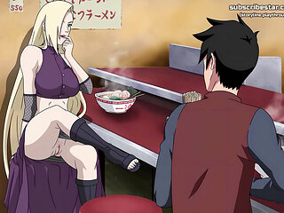 Naruto: Kunoichi Trainer - Slutty Blonde Teen Ino Yamanaka Has Public Sex In A Restaurant. Her Little Pussy Gets Creampied