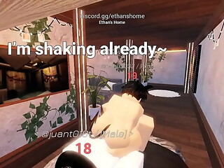Femboy getting fucked in roblox condo by white cock