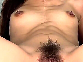 Hairy Pussy Worship! Hot Asian Teen in Stockings Gets Facesitting - Lick My Pussy & Eat My Ass, Filthy White Man!