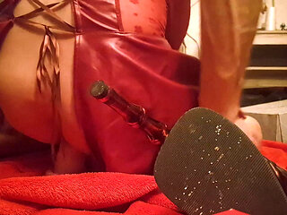 Sissy Jasmin rides a dildo