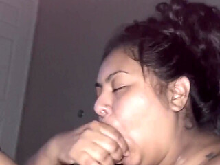 Queen Monica Gives Slopy Head and Gets Face Covered in Cum