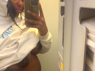 Showing my bare titties and pregnant belly