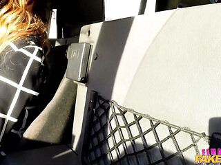 Female Fake Taxi - Naughty Driver Sucks & Fucks Handsome Passenger in Back of Cab