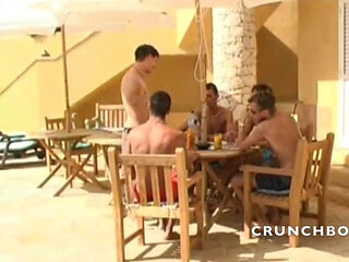 Bareback orgy with straight twink