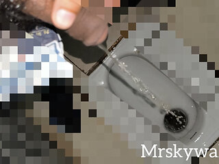 Golden Long Pee Shower Hairy Guy