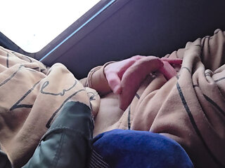 Risky wank on bus