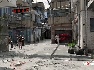First Time in Chinatown Mode - Hot chinese girl has anal sex in her private room