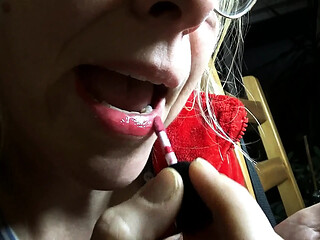 Hot wife gets a facial from her husband's mighty sperm