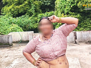 Chubby Girl in White Skirts and Pink to Getting Completely Naked and Walking Nude Outdoor