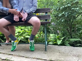 Mother-in-law loves to flash her natural tits and jerk off her son-in-law'_s dick
