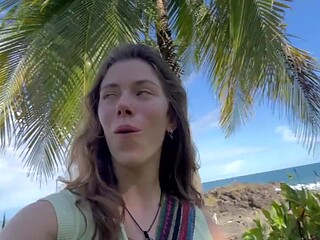 Costa Rican outdoor session turns to public masturbation for young slut