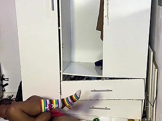 Ebony BBW Shaking Her Big Ass on His Black Cock