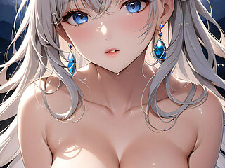 Moonlit Dreams - Ai Girl Bathed in Soft Lunar Glow