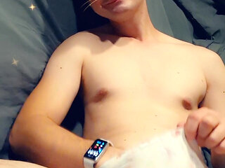 Showing daddy how I play with my cock inside my cute undies