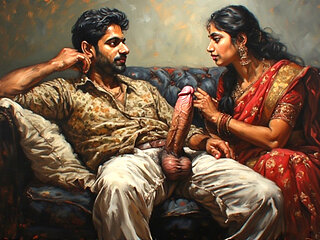 Indian bhabhi fucking with her hot as her husband watches her getting banged