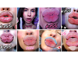 Clear Shiny Lipgloss Kiss Compilation