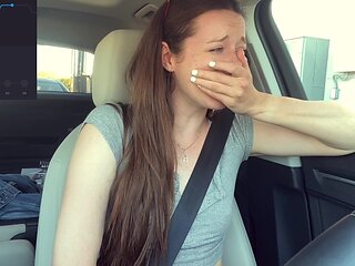 Starbucks Drive Thru Orgasm: Lush Toy Control Makes Teen Cum Hard