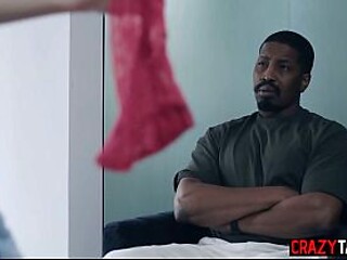 Stepdad bangs daughter in lingerie and stepsister gives a deepthroat blowjob