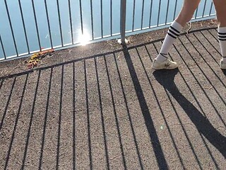 Italian milf caught squirting outdoors at college party