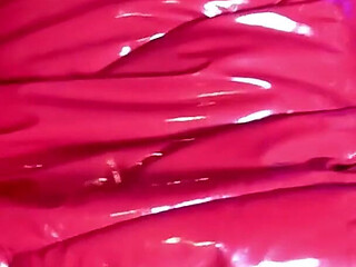 Red Glossy Downjacket POV. Smoking, Doggy Style and Double Cum on My Jacket