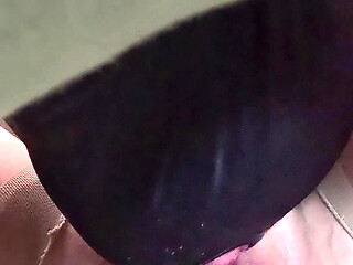 My Slave Sucking My Huge Pussy Torn Hose and Piss Play