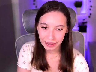 Cute curly brunette solo webcam masturbation