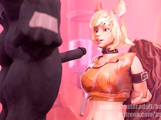 Dominating pet squirrel girl Baronstrap gets a mouthful of cum during her adventure