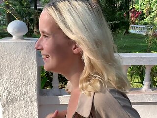 Blonde teen with natural tits fucks her boyfriend in cowgirl pose