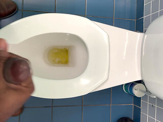 Jerking off in the office washroom