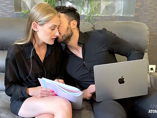 I Spy My Boyfriend Fucking His Slutty Colleague and I Join and Lick His Cum from Her Pussy