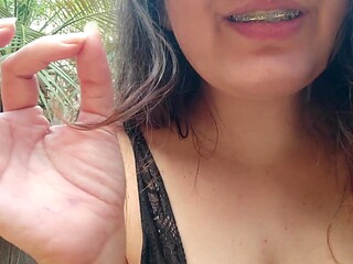 Hot Brazilian blonde gives a great blowjob and guides his cock