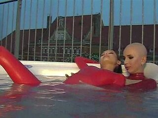 Blonde getting spanked by brunette