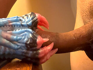 Whimpering 18 year old dick fucks alien pussy and cums