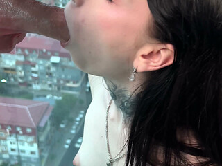 Im Sucking a Big Dildo on My Balcony Xd
