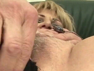 Horny Blonde Granny Katalina Undresses Herslef & Stuffs Her Asshole