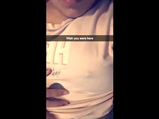 Chubby solo babe plays with her pussy and big tits in French