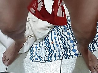 Cock Sniffing Red Panties