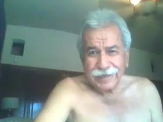 Grandpa blow on webcam
