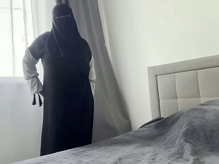 Your Arab female friend is masturbating and wants you to jerk off to her.