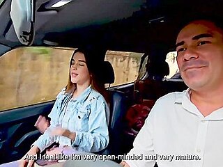 Uber Ride Ends Up On The Wet Pink Pussy Of A Petite Teen 18+, Load Moaning Car Fuck