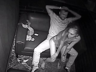 Skinny Blonde Stripper Grinds Lucky Dude