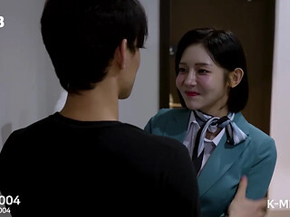 [mor-004] Amateur Korean Girlfriend Still In Uniform Gives A Sloppy Blowjob After Her Flight